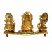 Golden Meenakari Chowki, Gold Plated Oxidised Laxmi, Ganesh, Saraswati Ji With Diya And Mahalaxmi Diwali Poojan Samagri Box Containing 21 Items.